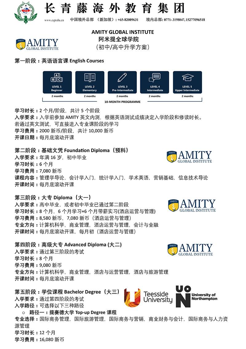 初中升本科留學項目招生簡章(計劃外)